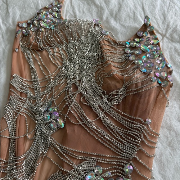 Diamond Chain Embellished Dress-M - Picture 3 of 5